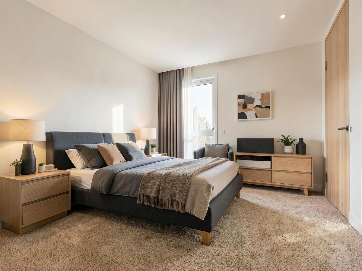 Carpet flooring in a residential interior