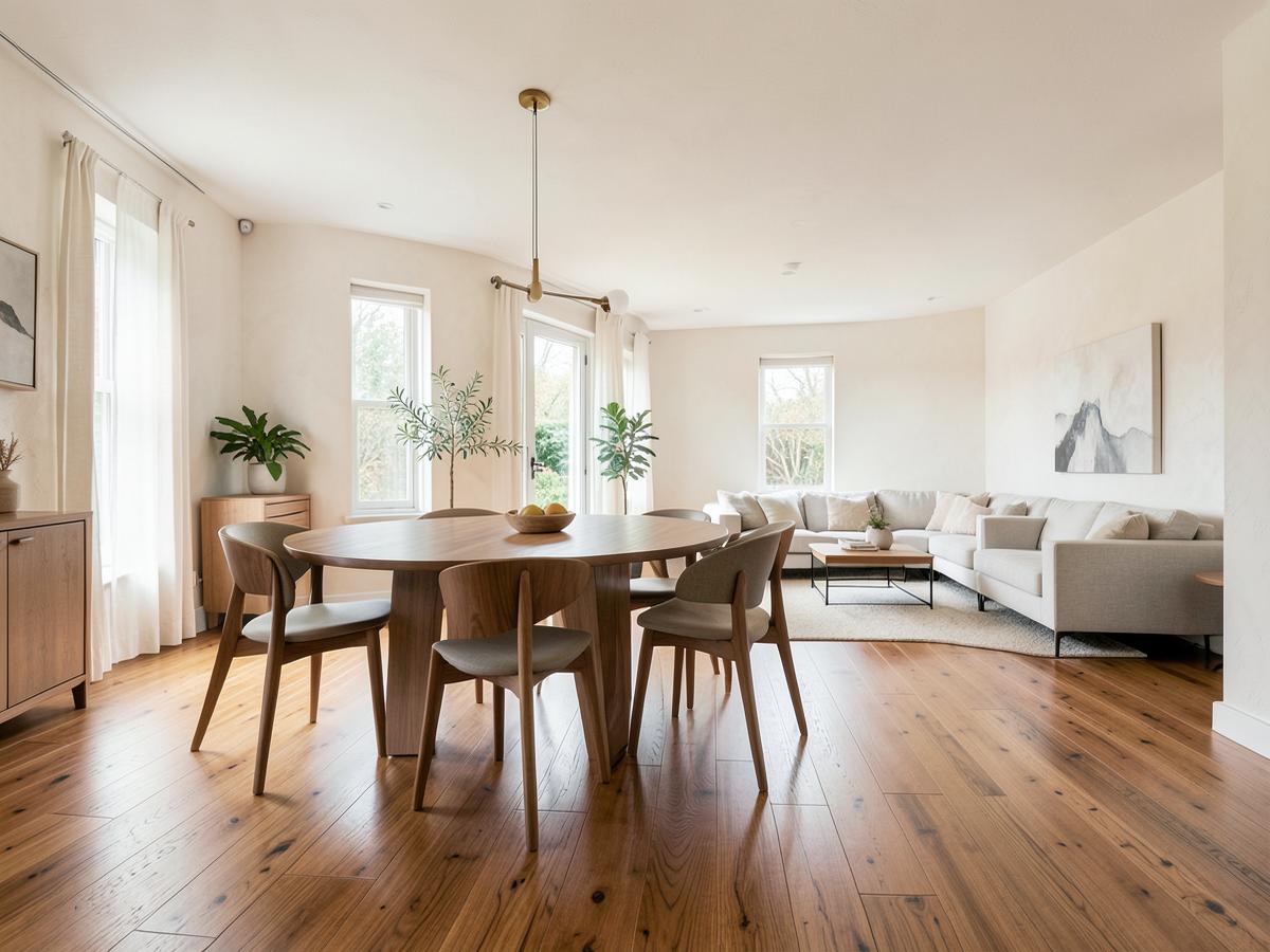 Hardwood flooring in a residential interior